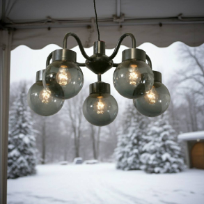 Lysekrone 5 Kupler Sort