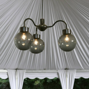 Lysekrone 3 Kupler Sort.