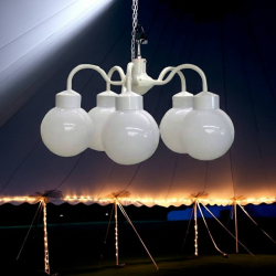 Lysekrone 5 Kupler Hvid