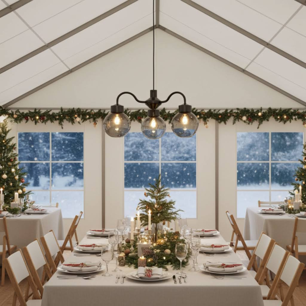 Lysekrone 3 Kupler Sort.