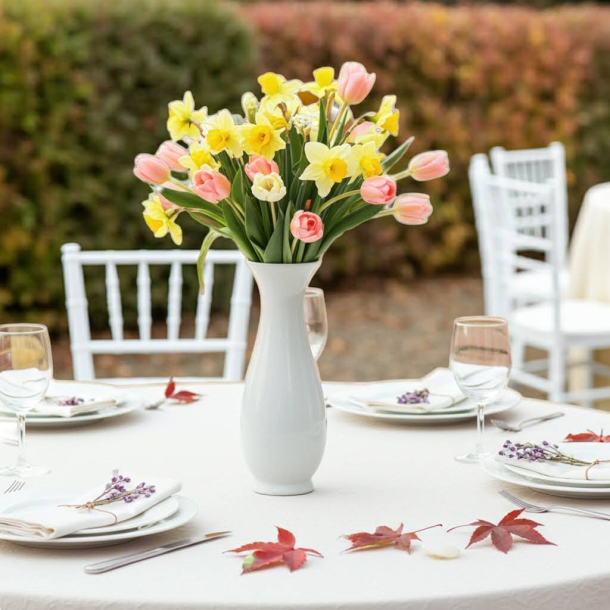 Vase hvid porcel�n