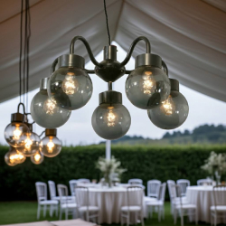 Lysekrone 5 Kupler Sort