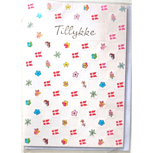 Tillykke Kort med Kuvert.