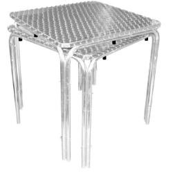 Firkantet Bistrobord Rustfrit Stl 4 ben 70cm