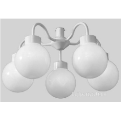 Lysekrone 5 kupler hvid