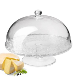 Kage / Ost Serveringsfad med Glaslg