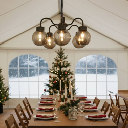 Lysekrone 5 Kupler Sort