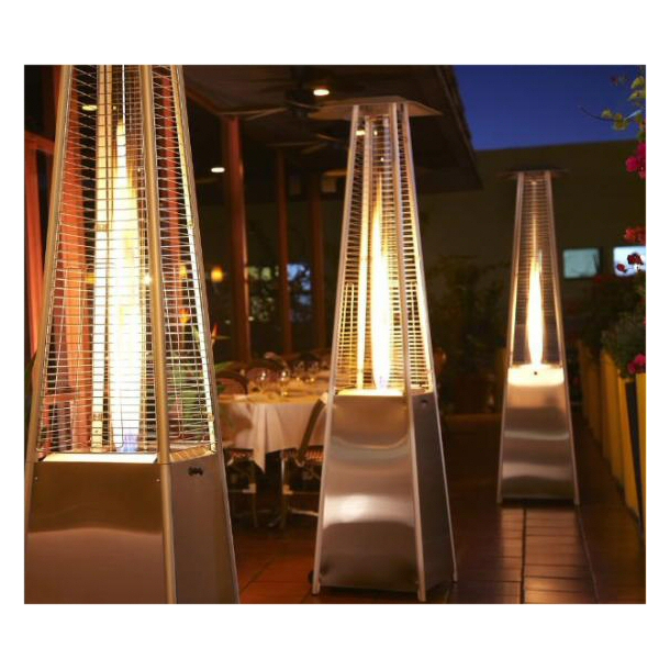 Terrassevarmer Med Flamme 220 cm. Rustfri - 13 kW