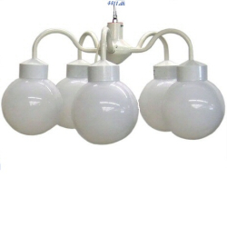 Lysekrone 5 kupler hvid