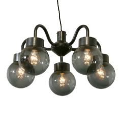 Lysekrone 5 Kupler Sort