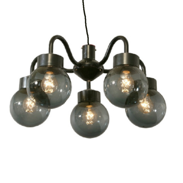 Lysekrone 5 Kupler Sort