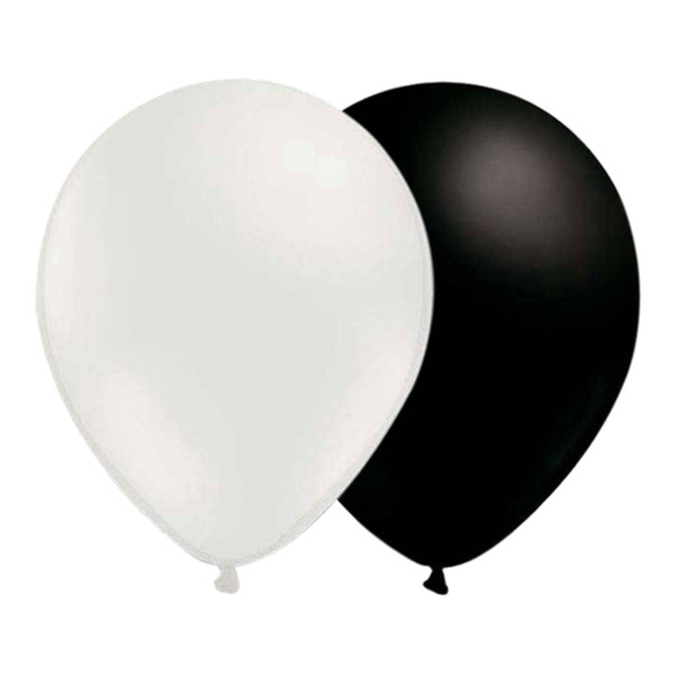 Balloner Sort og Hvid
