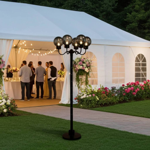 Lysstander 5 Kupler Sort