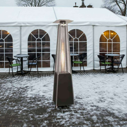 Terrassevarmer Lux Plus med Flamme 220 cm. Rustfri - 13 kW