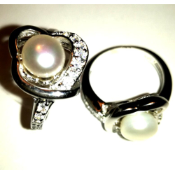 Flot Slv Ring Med Perle