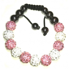 Lykke armbnd lyserd hvid