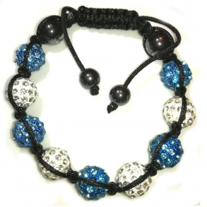 Lykke armbnd bl hvid