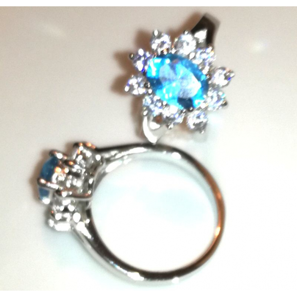 Ring slv Bl sten